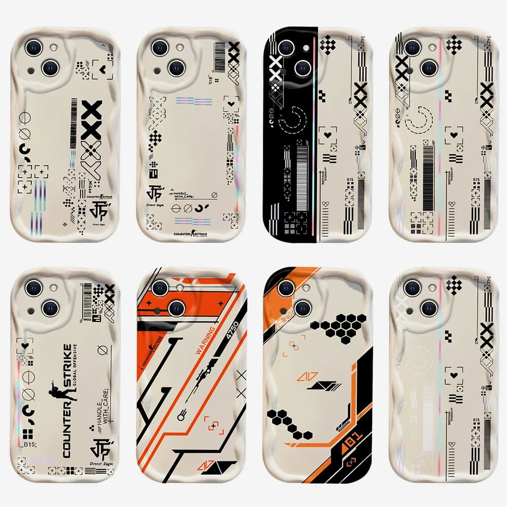 Hot Fashion Game CS Clear GO 3D Wave Case per iPhone 15 14 13 12 11 Pro Max Mini X XR XSMAX 8 7 6S Plus Cover morbida in Silicone