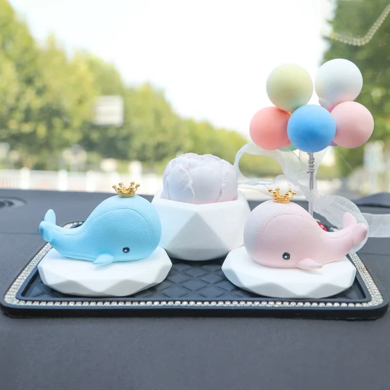 Figure di piccola balena Aroma Diffusore di pietra Console centrale per auto Accessori per ornamenti in miniatura Cartoon Decorazioni creative Giocattoli di modello