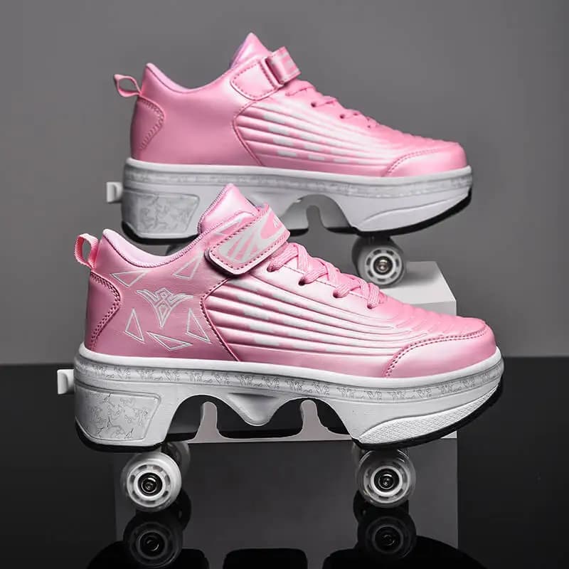 Pattini a rotelle a doppia funzione con scarpe a collo alto, regalo perfetto per ragazzi e ragazze adolescenti