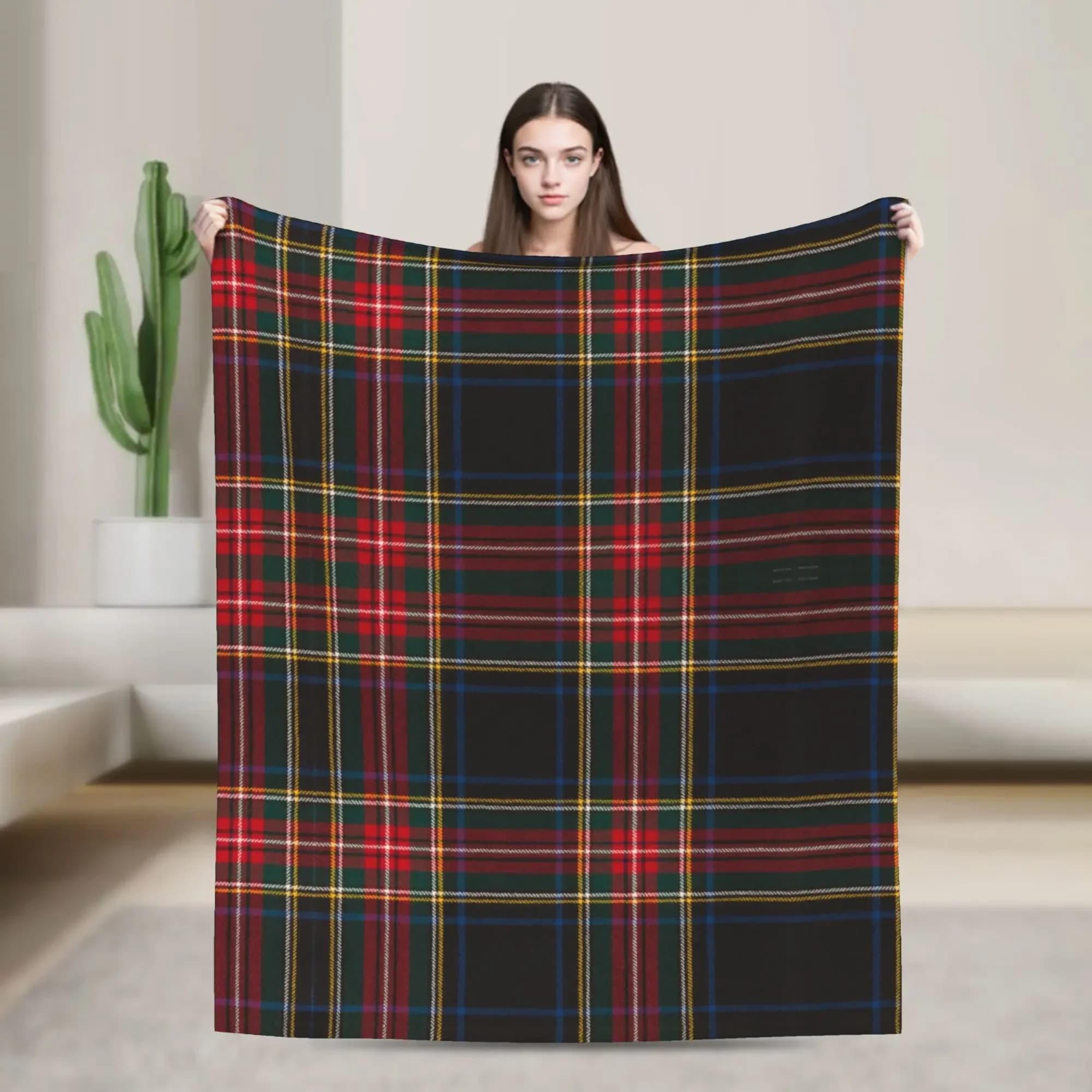 Fashionable Scottish fleece blanket Multifunctional autumn/winter cover for bed car