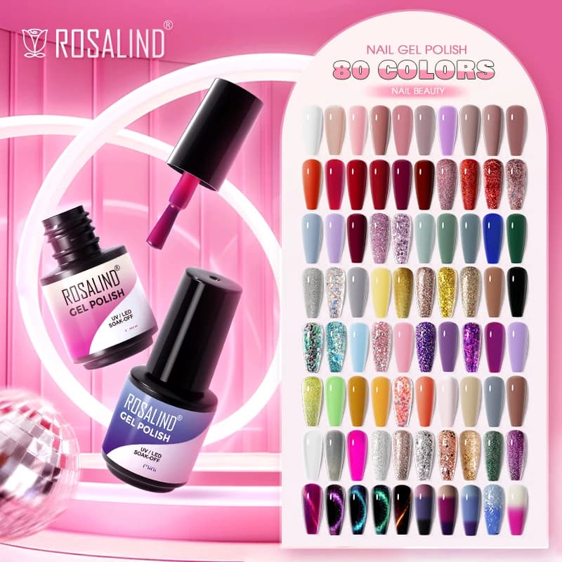 ROSALIND smalto Gel per unghie serie estiva 80 + colori Soak Off lampada UV Base Primer semipermanente Top Coat Gel smalto per unghie principianti