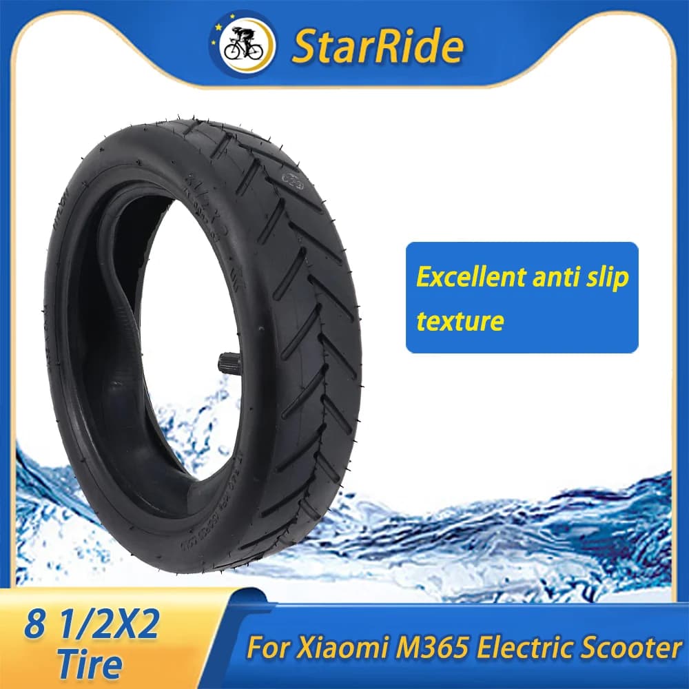 For Xiaomi M365 Pneumatic for Electric Scooter 8 1/2x2 Pneumatic Addensed Rubber Pipe 8.5 Inch Compatible 50/75-6.1 Pneumatic Good Spare Parts