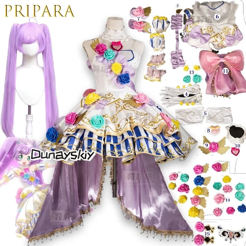 Laala Manaka PriPara Season Princess Cosplay Costume Set Full Character of the game Souls Role Game Dress for Women Halloween Lolita