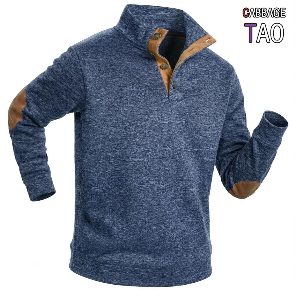 Men’s Quarter Button Stand Collar Pullover Sweatshirt Autumn Long Sleeve Luxury Sweater Streetwear Gym Hoodie Coats for Men