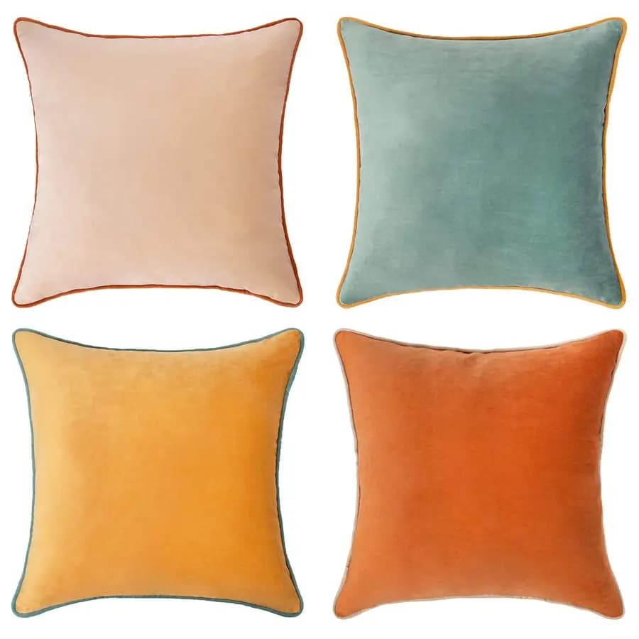 MOOSE Set of 4 Decorative Covers, Velvet Softs with Modern Design on Both sides, Mix and Match for Home Furniture
