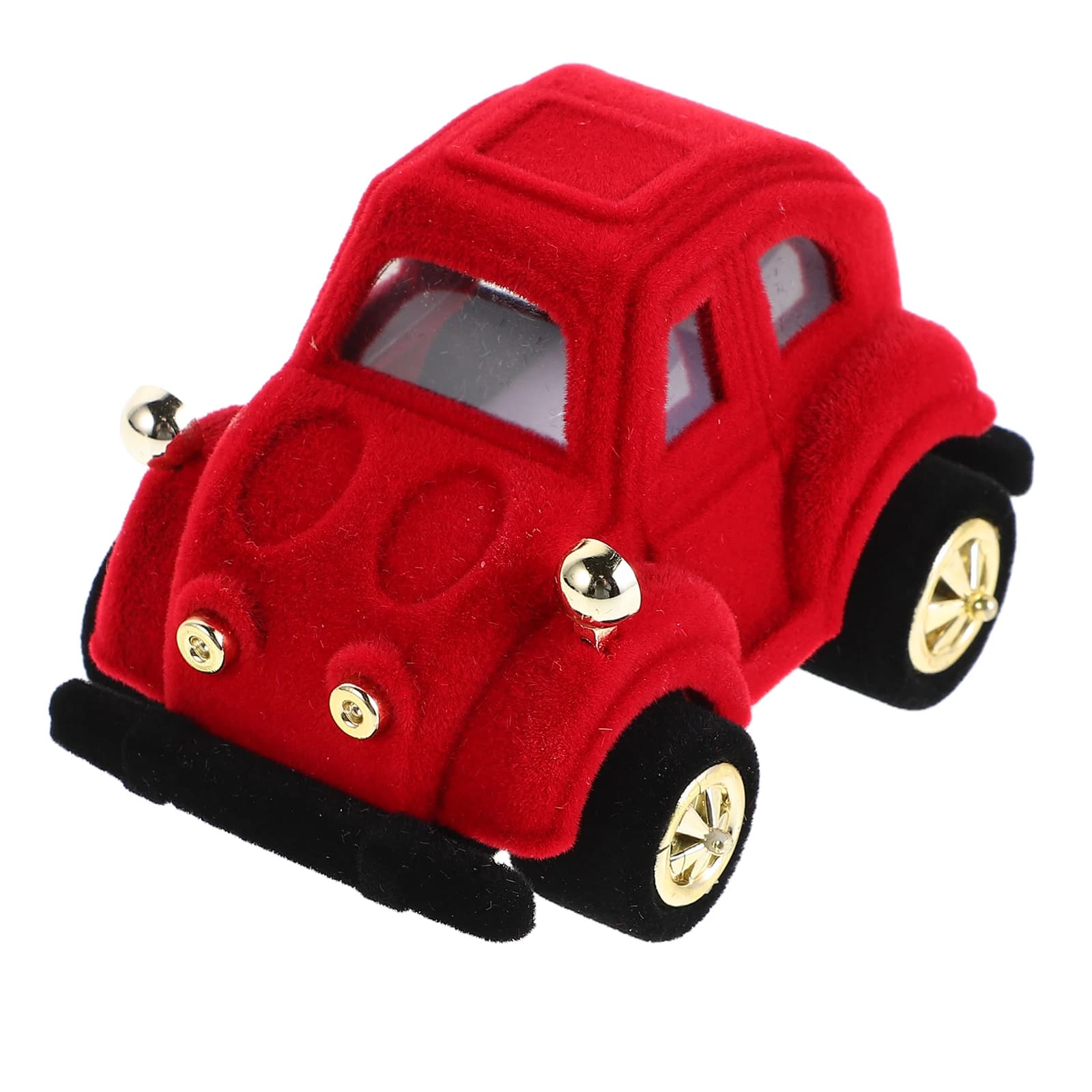 Simpatico cartone animato Scatola per anelli per auto vintage Scatola per gioielli multifunzionale Porta orecchini Foderato per esposizione di gioielli Proposta di matrimonio