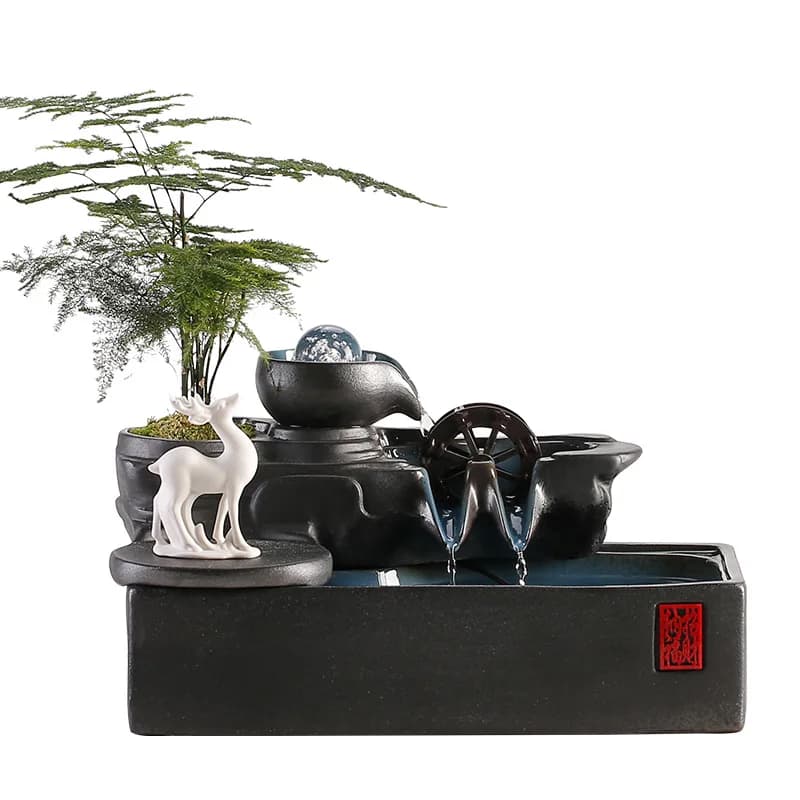 Fontana a Sfera di Cristallo con Acqua Circolante per Decorazione Acquario, Ornamento Feng Shui, Paesaggio Acquatico, Regalo di Benvenuto