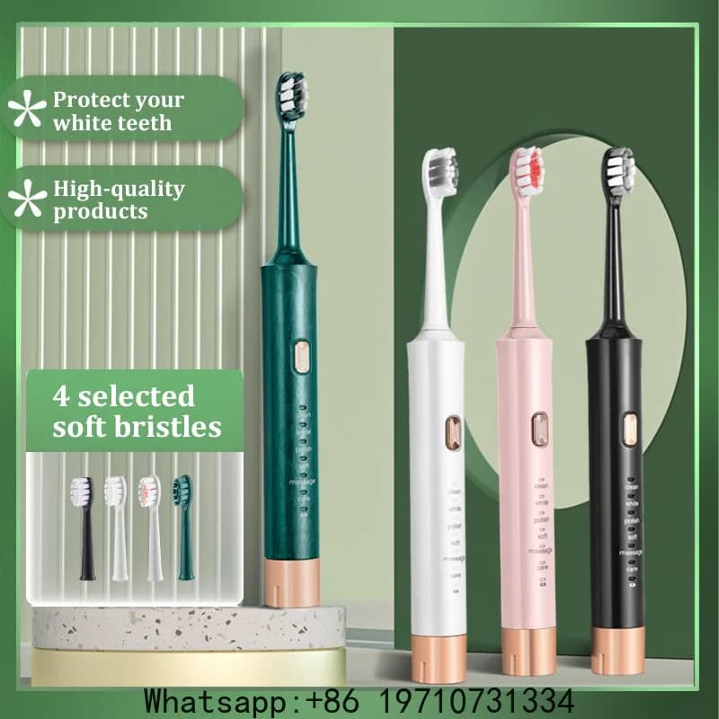 Electric Toothbrush 6 Cleaning modes Soft Bristle Fast Charging Waterproof Rechargeable USB LED Display Oral Care Tool
