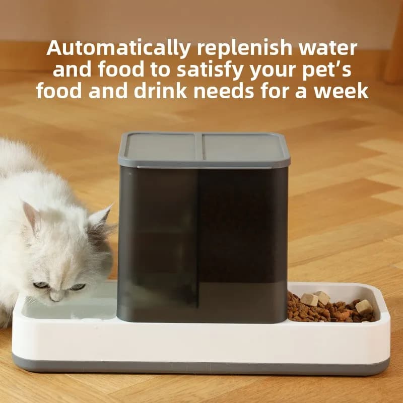 Ciotola per cibo per cani e gatti Ciotole doppie Alimentatore automatico per acqua potabile Ciotole per riso integrate Ciotola per gatti per cani Forniture per animali domestici