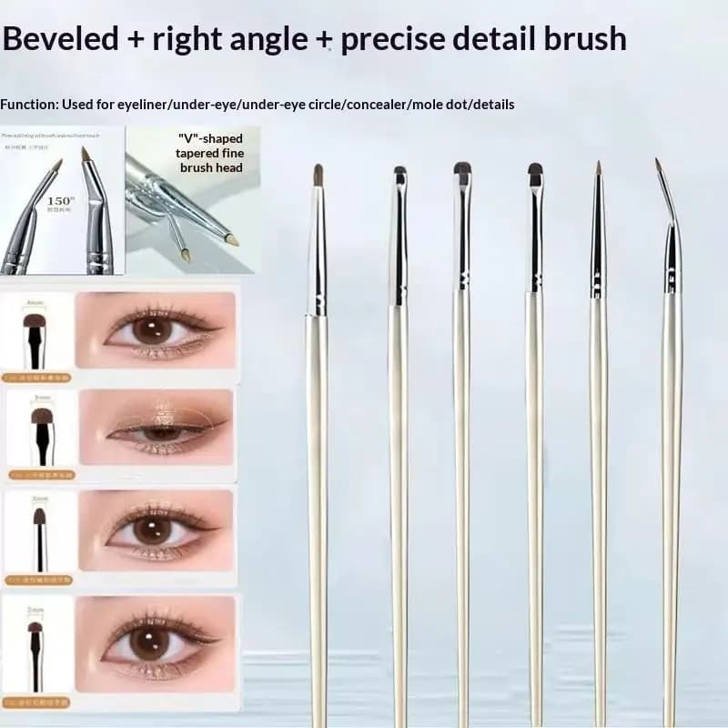 Set di Pennelli Raffinati per Dettagli Occhi 4/6 Pezzi, Strumenti Avanzati per Ombretto per un'Applicazione Costante del Trucco, Esperienza di Bellezza Professionale