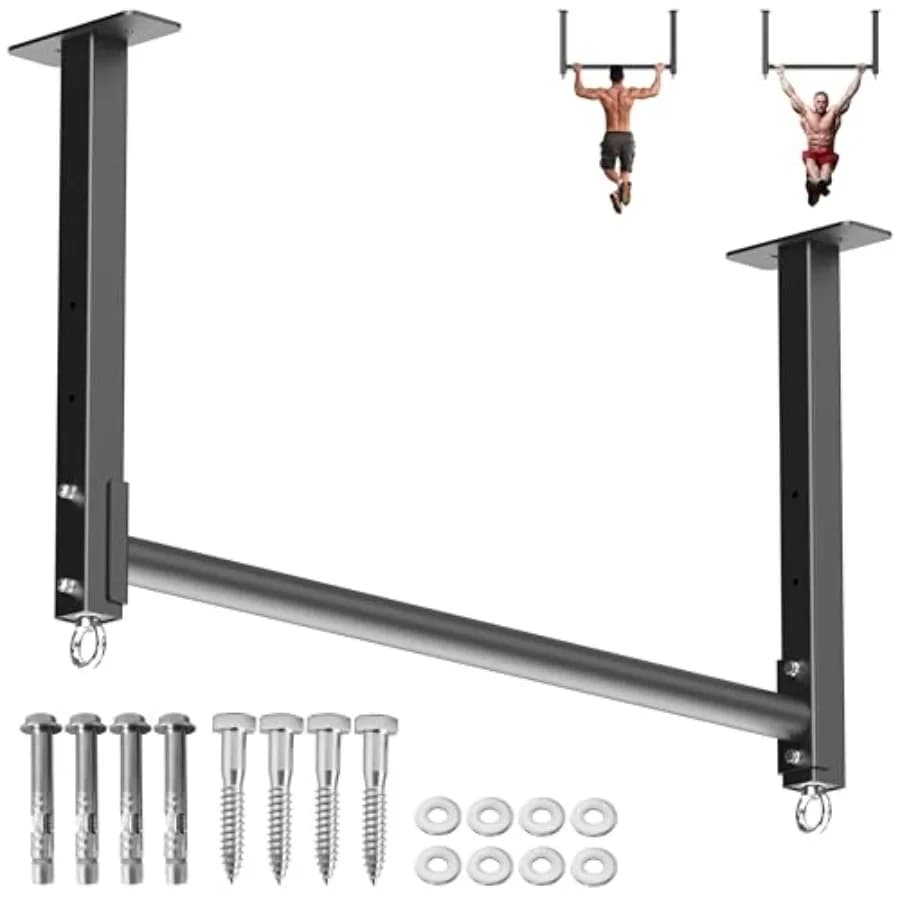 Ceiling bar 700 lbs, multi-handle, for 16/24 inch beams, for garage/palestra/casa