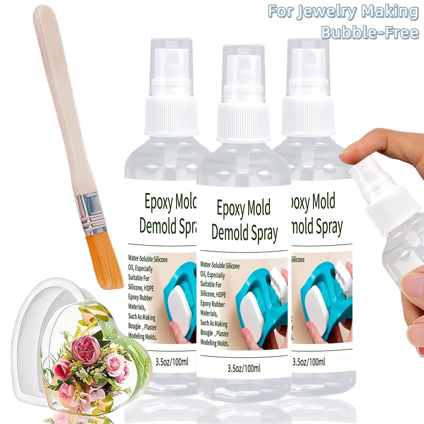 Spray per Sformatura Stampi in Resina Epossidica, Spray Distaccante Rapido per Stampi in Silicone per Resina, Candele, Gesso