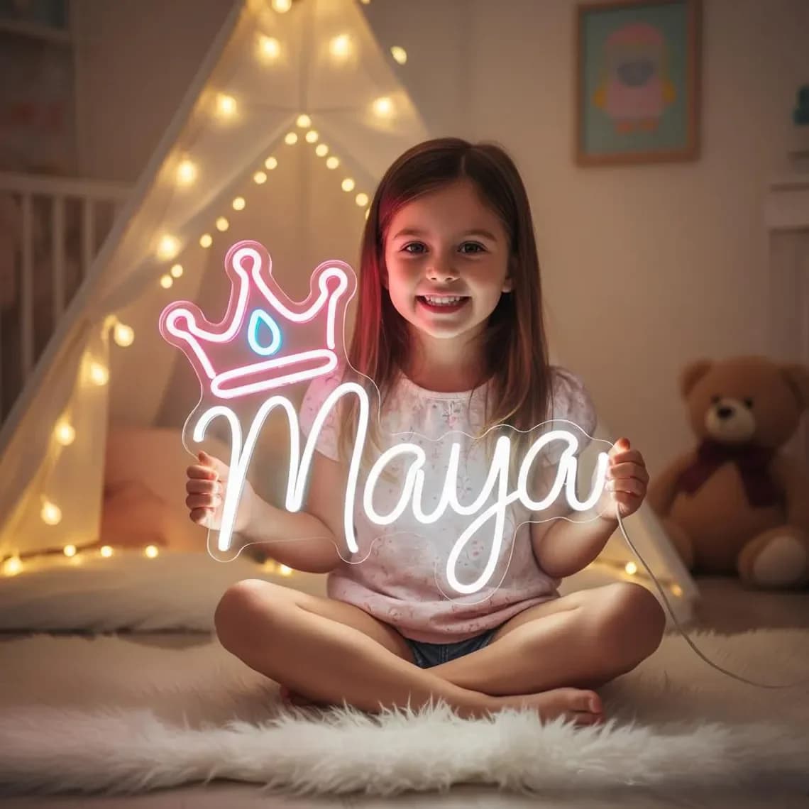 Insegna al Neon Personalizzata LED, Luce con Nome Personalizzato, Lampada al Neon su Misura per Decorazione Murale, Camera da Letto, Matrimonio, Festa, Regalo di Compleanno