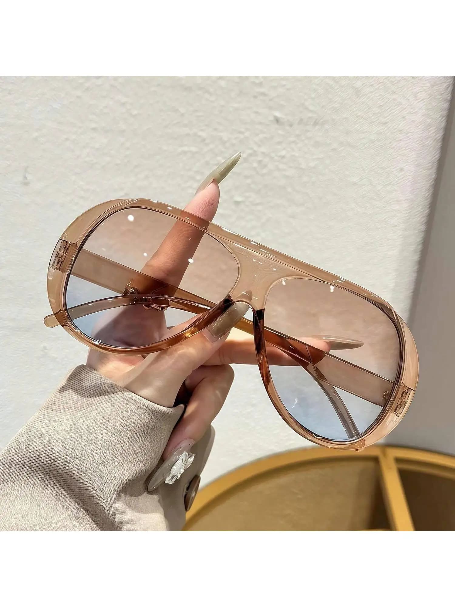 Vintage sunglasses oversize women's squares, luxury street glasses, casual glasses for parties, festivals and beach