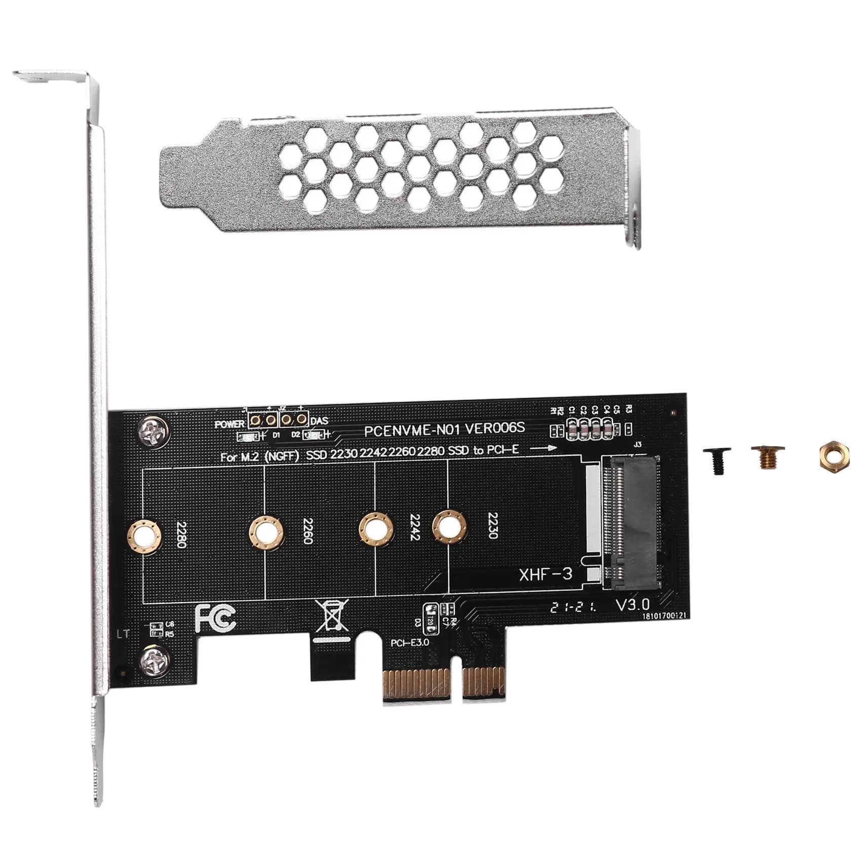 -ESTR Schede aggiuntive Adattatore PCIE a M2 PCI Express 3.0 X1 a NVME SSD M2 PCIE Raiser Adattatore Supporto 2230 2242 2260 2280 M.2 SSD