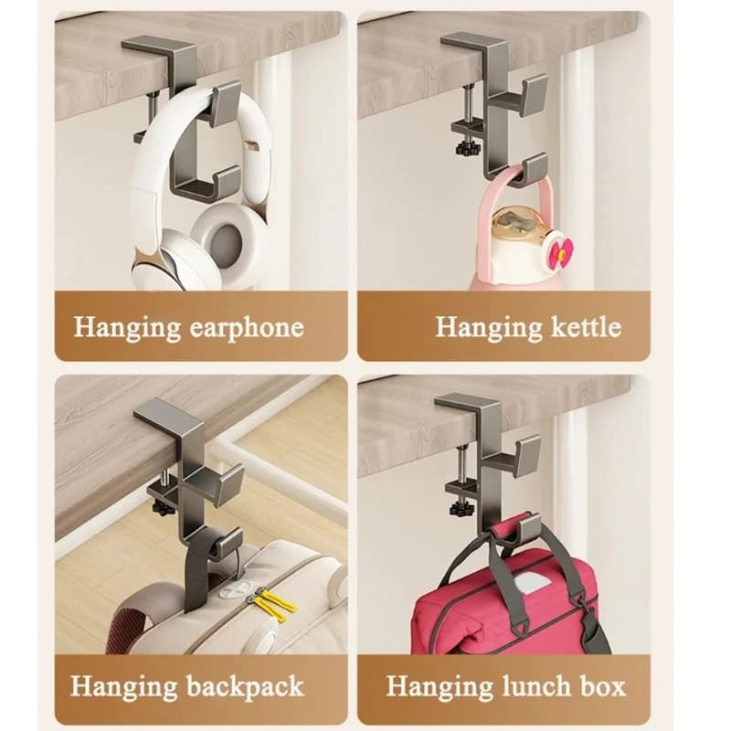 Hook with adjustable desk edge without punching Hook for hanging bag with desk edge for office student backpack Hook for hanging headphone