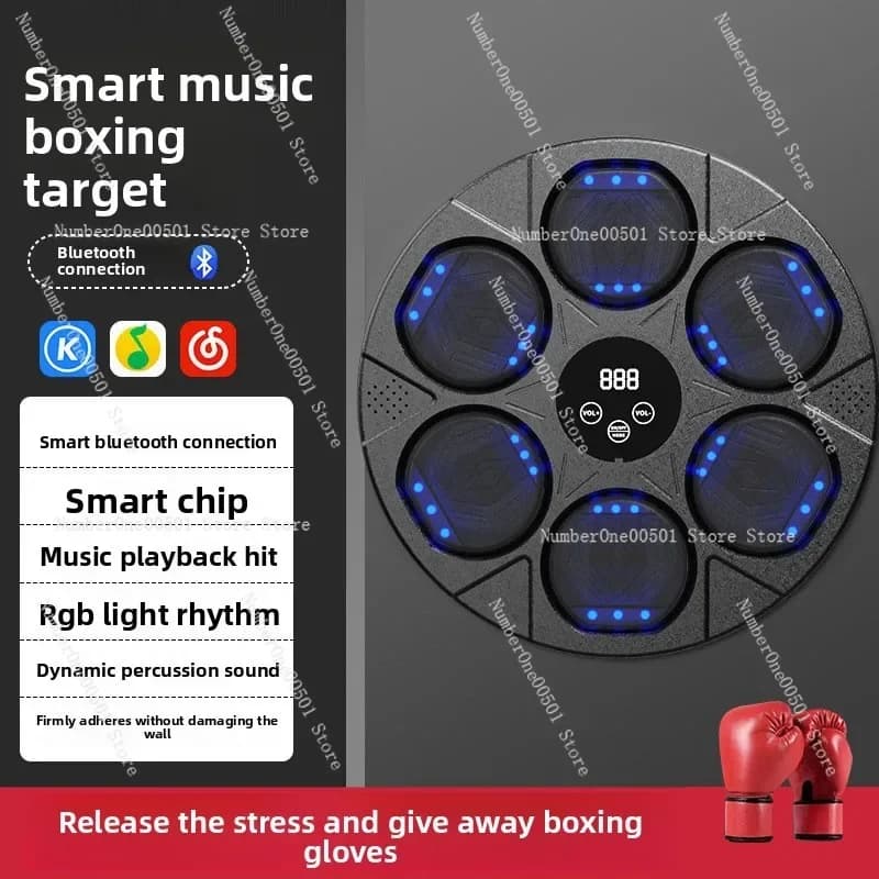 Bluetooth Music Punching Bag Wall Target Smart Boxing Training Equipment Home Fitness Workout Machine for Interactive Exercise