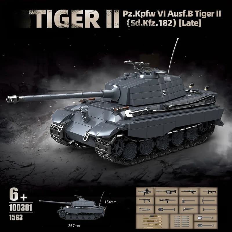 WW2 Militare Il Re Tigre Carro Pesante 2 Sd.Kfz.182 Seconda Guerra Mondiale Building Blocks Nero Tigre Tracked Auto Blindata Ragazzo Giocattolo Mattoni