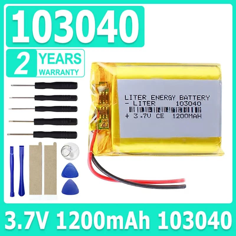 3.7V 1200mAh 103040 Lithium Polymer LiPo Rechargeable Battery For MP3 MP4 GPS PSP VR DVR DVD mobile video game Tablet Power bank