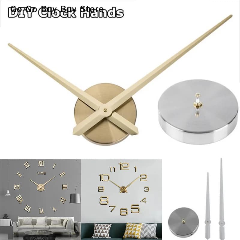 New Large Size 3D Wall Clock, Modern For Office & Home, DIY Accessories for Big Watch Hands, Quartz Mechanism