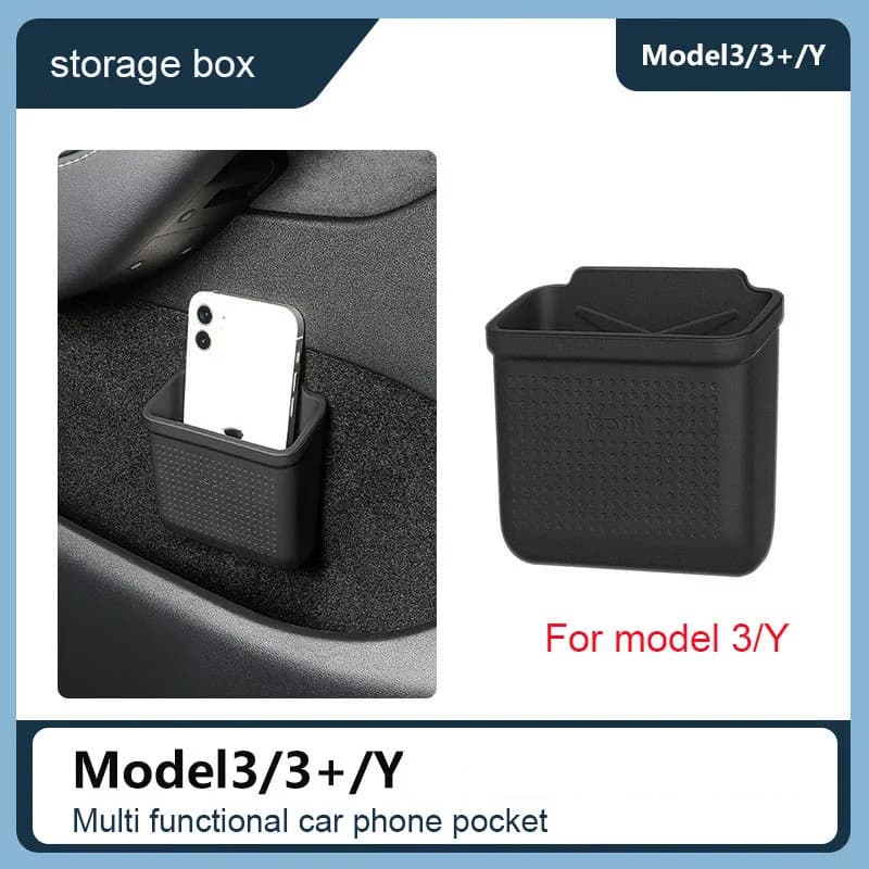 Scatola portaoggetti in silicone per Tesla Model 3 Y S X 2017-2022 2023, organizer nascosto, vassoio portaoggetti, porta cellulare e monete, accessori auto