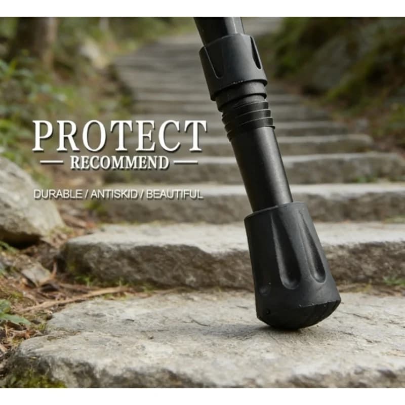 1-10PC Anti-Slip Rubber Walking Stick Tips Durable Trekking Poles Hiking Stick Tip Protectors - Walking Stick Accessories