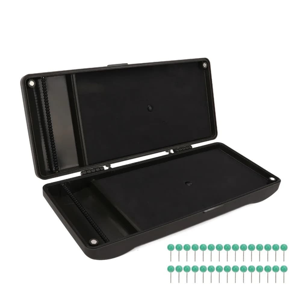 2 Layer Carp Fishing Tackle Box Plastic with Pins Fishing Rig Storage Box Multiple Compartments Rig Fishing Tackle Box