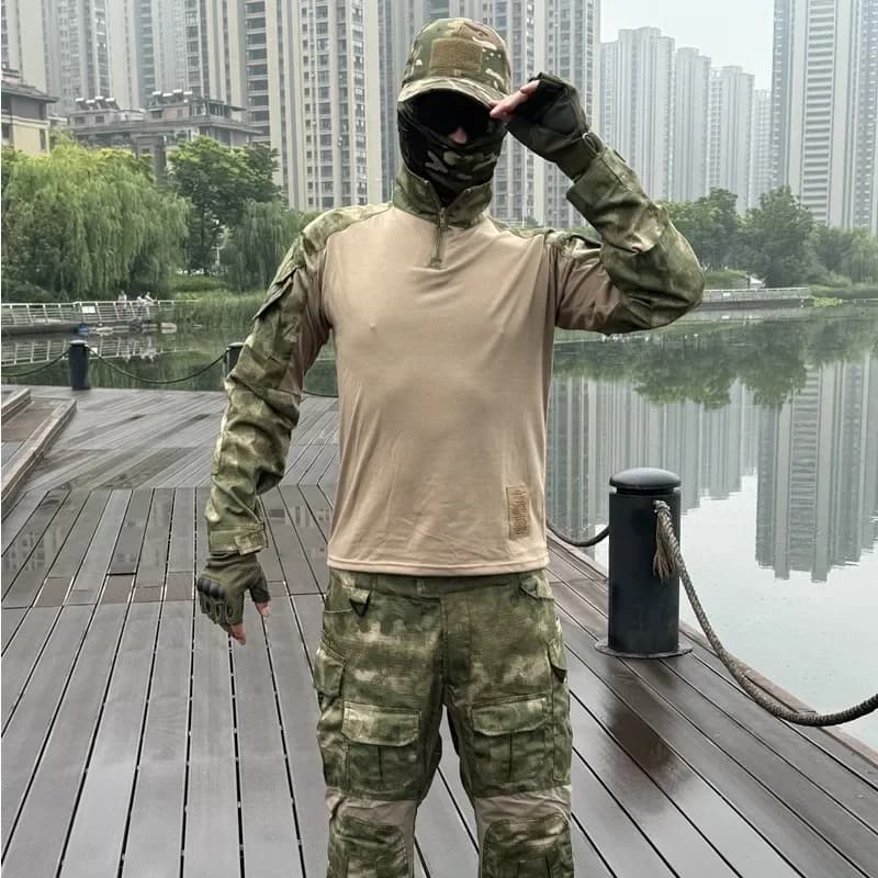 Complete Men's Tactical Sleeves G3 Frog Suit with Hat, Mask and Gloves, Combat Equipment for Military Passions