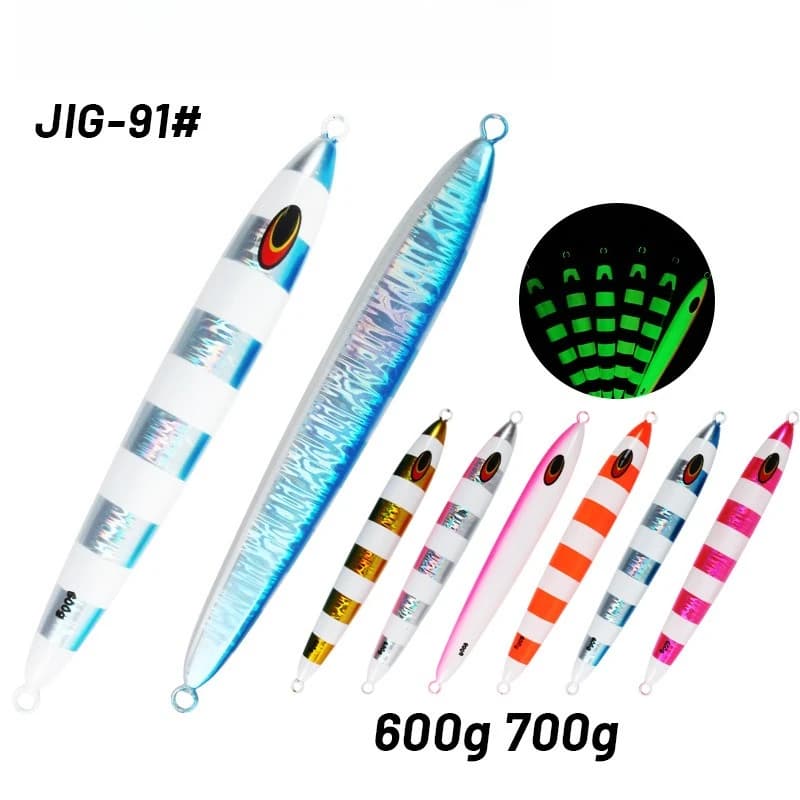 1 pcs Water Deep Agitation Slow Iron Plate Bait600g700g Laser Bright Great Weight Sea Fishing Boat Gold Lancia Merola Esca
