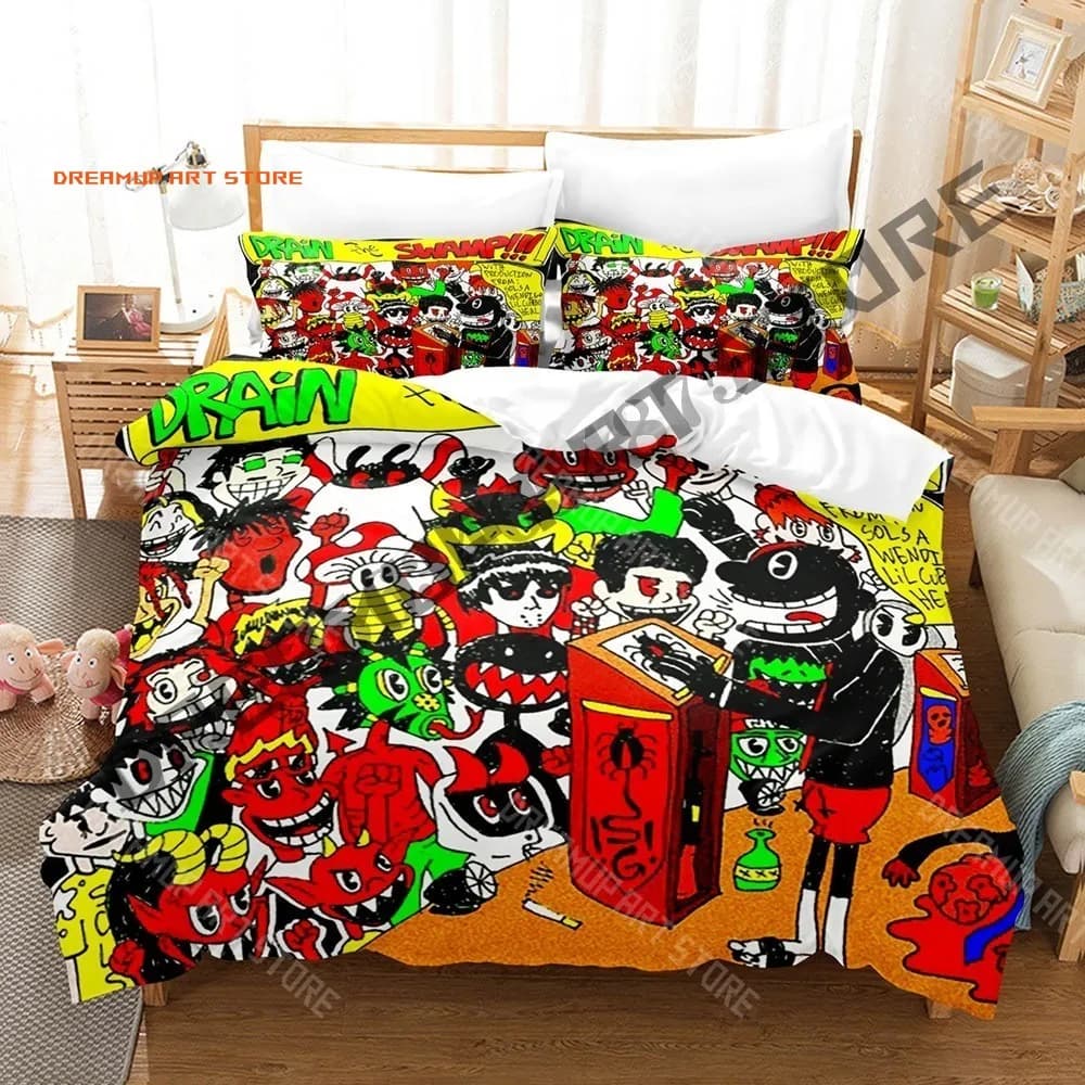 2026 Lil Darkie Bedding Set Single Twin Full Queen King Size Bed Set Adult Kid Bedroom Duvetcover Sets 3D Anime Bed Sheet Set