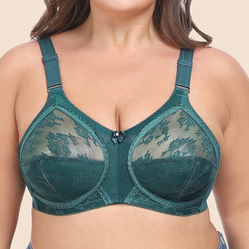Bras for Women Wireless Thin No Sponge Hollow Out Sexy Lace Bra Lingerie Full Cup Large Cup Thin Plus Size Female Underwear