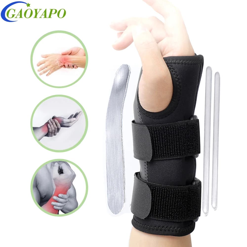 1 pz carpale Tunnel supporto per tutore da polso con 2 cinghie e stabilizzatore per stecca in metallo-aiuta ad alleviare la tendinite artrite Tunnel carpale