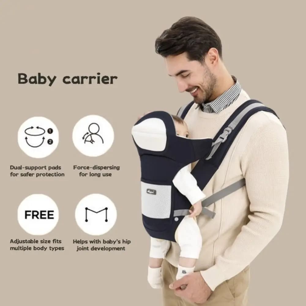 Marsupio regolabile per neonato, ergonomico, leggero, per zaino, a doppio uso, con cinturino multifunzionale per uscire