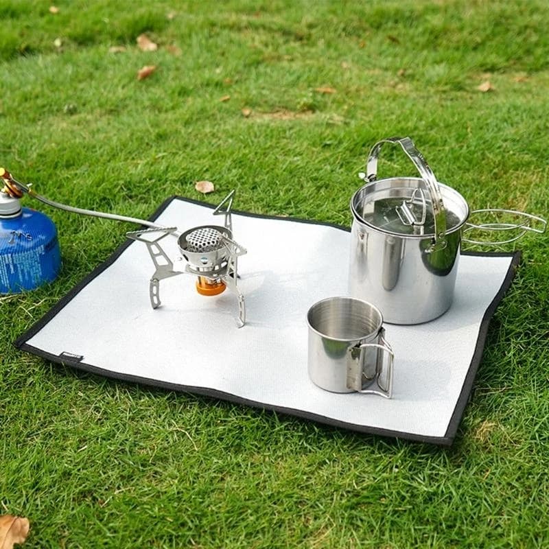 S/for M/L Camping Fireproof Grill Mat Cloth Flame Retardant Blanket Heat Insulation Pad for Outdoor Barbecue Floor