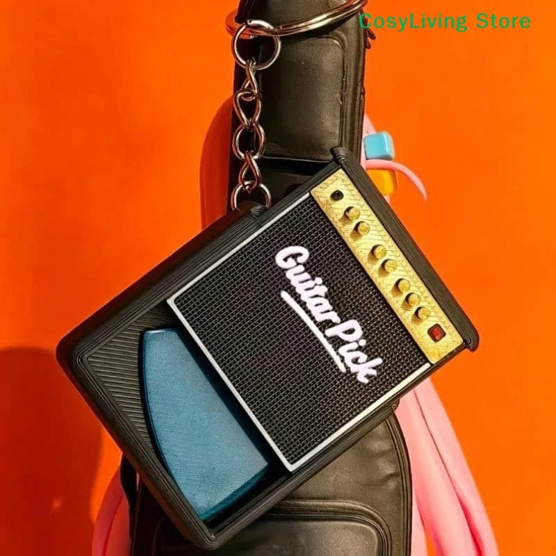[CL]1/3Pc Portable Guitar Pick Storage Box Keychain Pick Hanger Prevent Losing Picks Gift For Guitar Bass Ukulele Enthusiasts
