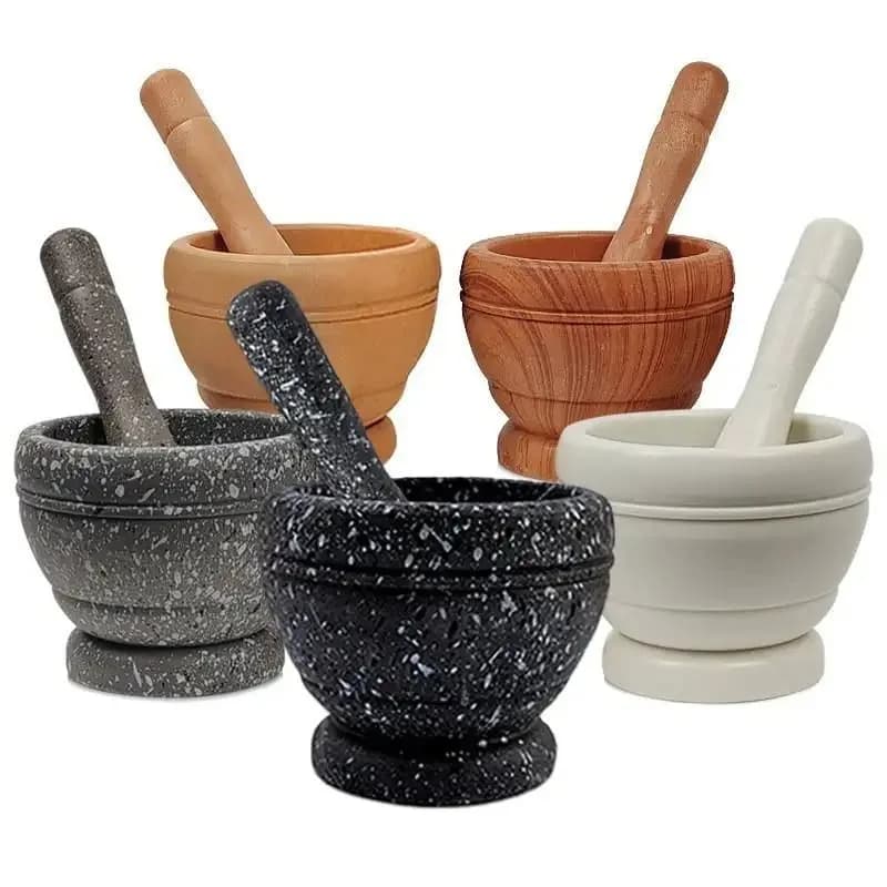 Set Mortaio e Pestello, Piccoli Utensili da Cucina, Ciotola in Resina per Macinare Aglio, Erbe e Spezie, Accessori per Ristoranti