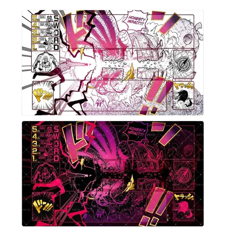 Tappetino da Gioco OPCG One Piece Coby Tema Anime, 2mm, Bordo Cucito, in Gomma, per Collezionisti e Giocatori Singoli, Regalo Giocattolo