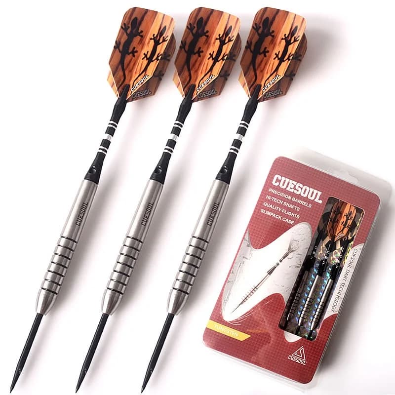 CUESOUL Set di freccette con punta in acciaio al 90% tungsteno da 18 g Freccette professionali con custodia sottile