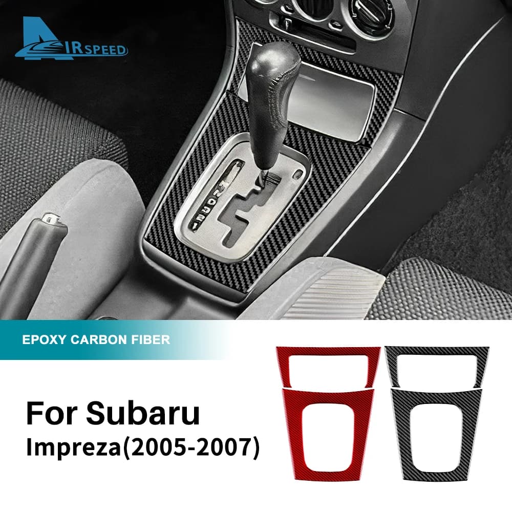 Real Soft Carbon Fiber Sticker For Subaru Impreza 2005 2006 2007 Gear Shift Panel Outlet Vent CD Frame Interior Accessories