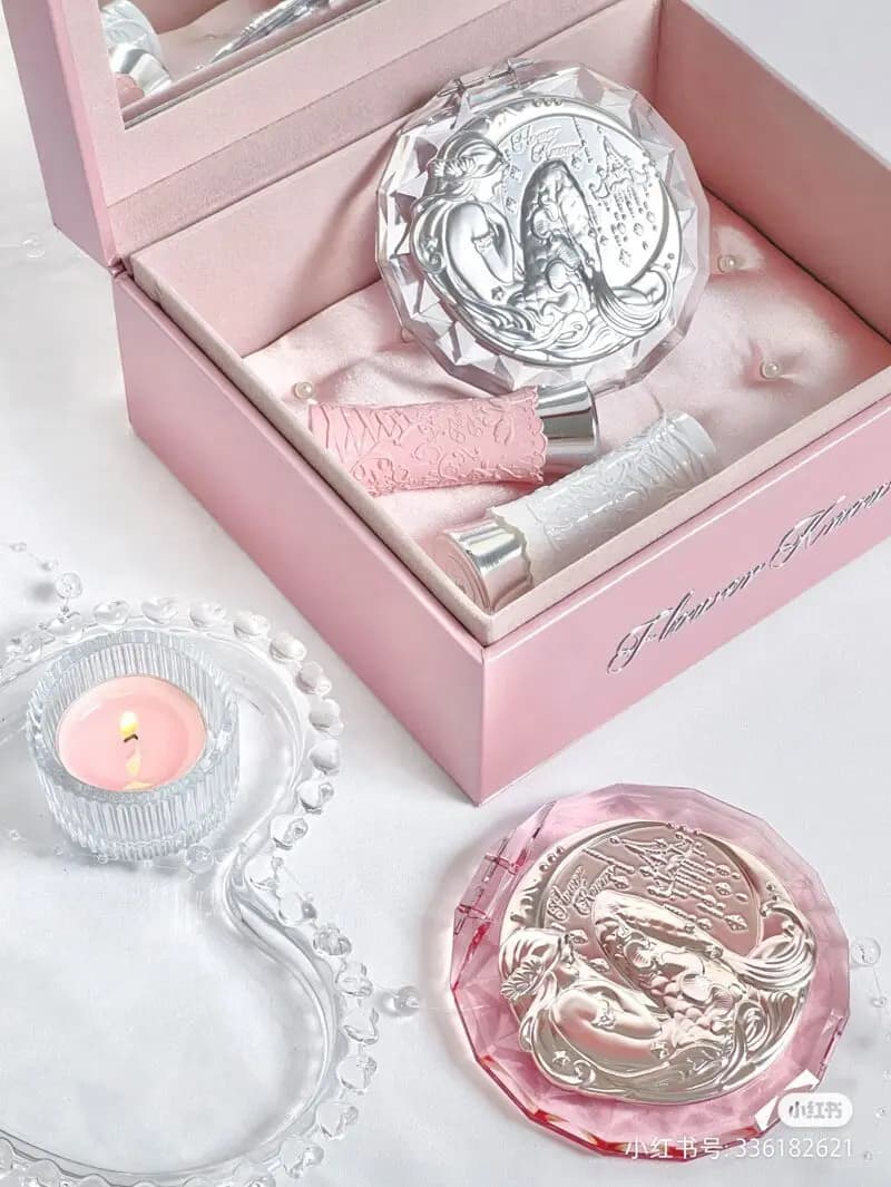 Flower Know 7 Th Anniversary Limited peripherals Swan Ballet Jewelry Storage Box Handbag mirror for folding makeup