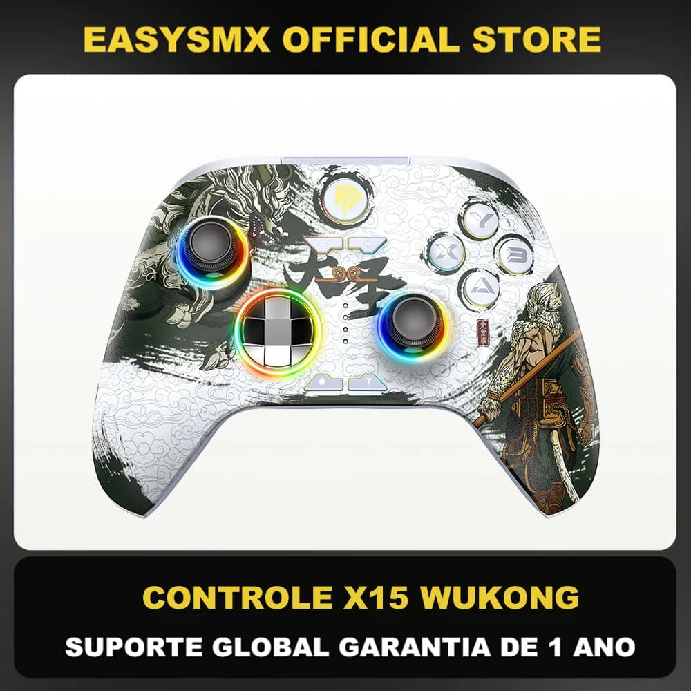 EasySMX X15 Wireless Gamepad Bluetooth game controller compatible with PC/NS/TV/phone/Steam with Hall RGB Black My effect