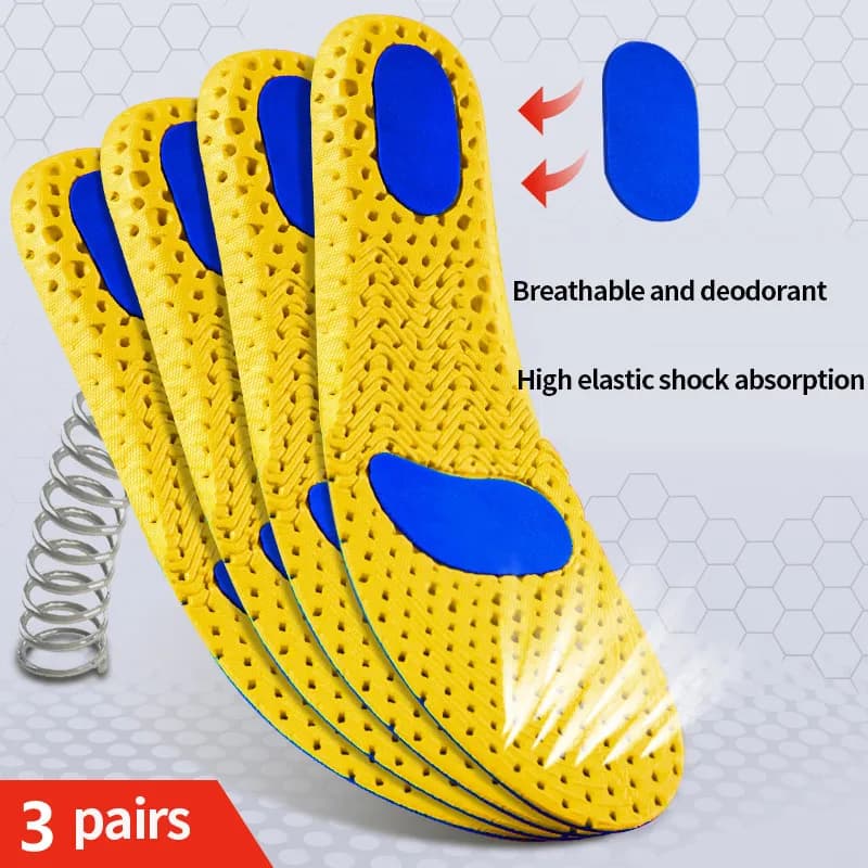 3 Paia di Solette Ortopediche in Memory Foam per Uomo e Donna, Cuscinetti Traspiranti Deodoranti per Scarpe, Sneakers e Corsa