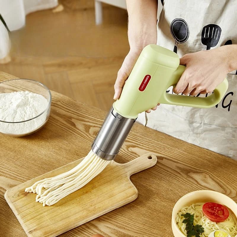 Macchina Elettrica Portatile per Pasta, Pressa Automatica per Pasta Senza Fili, Macchina per Impastare con 5 Stampi