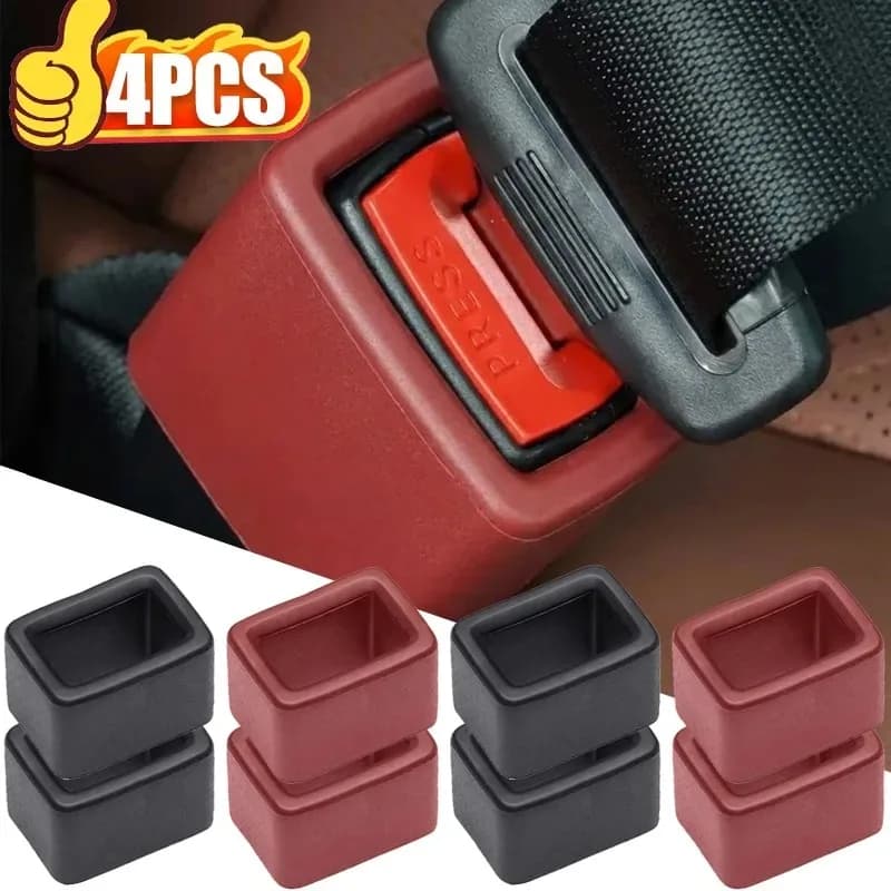 1-4 Pieces Covers Buckle Car Safety Belt, Anti-Graff Protector for Bottone Belt, Interior Car Accessories