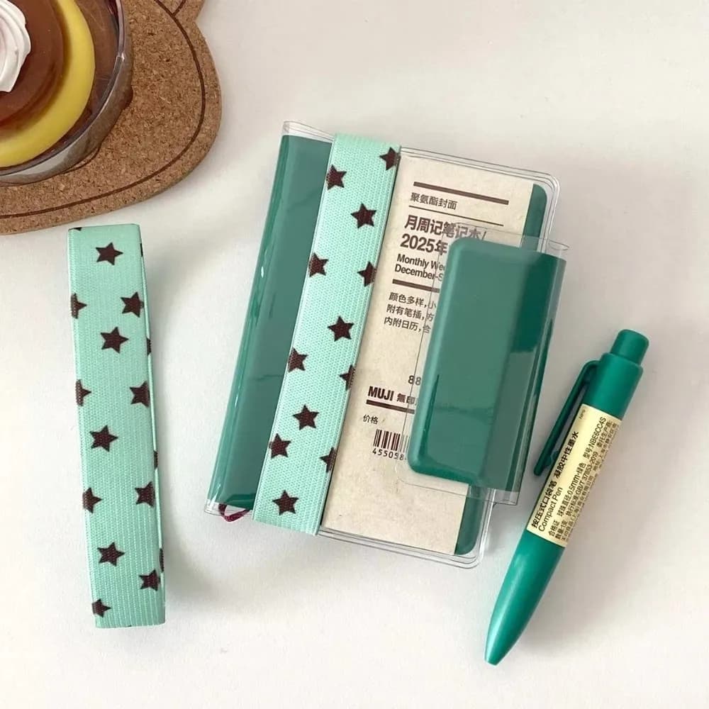 Cinghie Regolabili per Notebook, Decorazione Fai-da-Te, Elastico per Quaderni a Fogli Mobili, Cinghia con Stella Carina per Planner A7 M5
