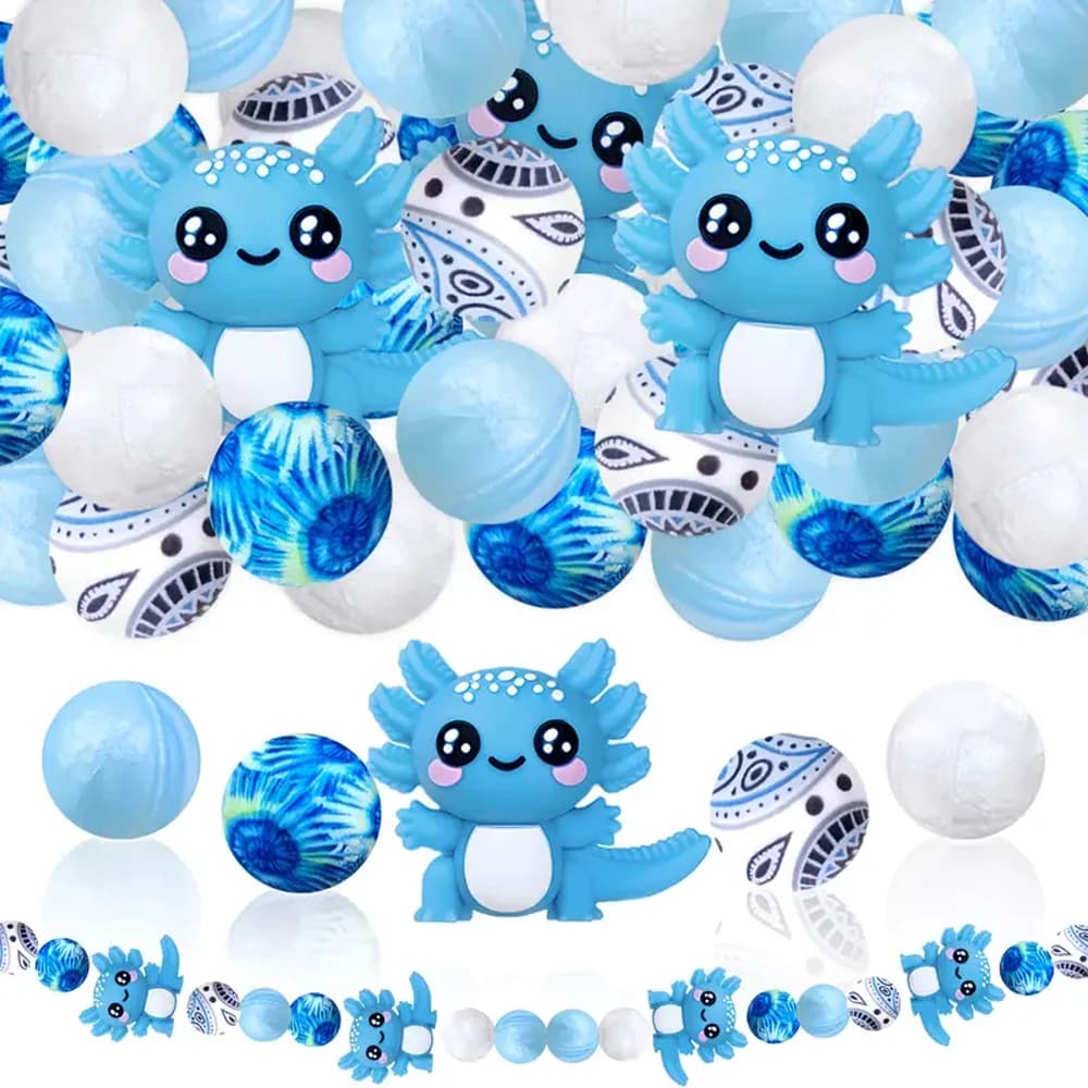 Set di 25 perline in silicone con drago esagonale 3D, perfetto per l'artigianato fatto a mano fai-da-te come portachiavi, collane, bracciali, ecc.