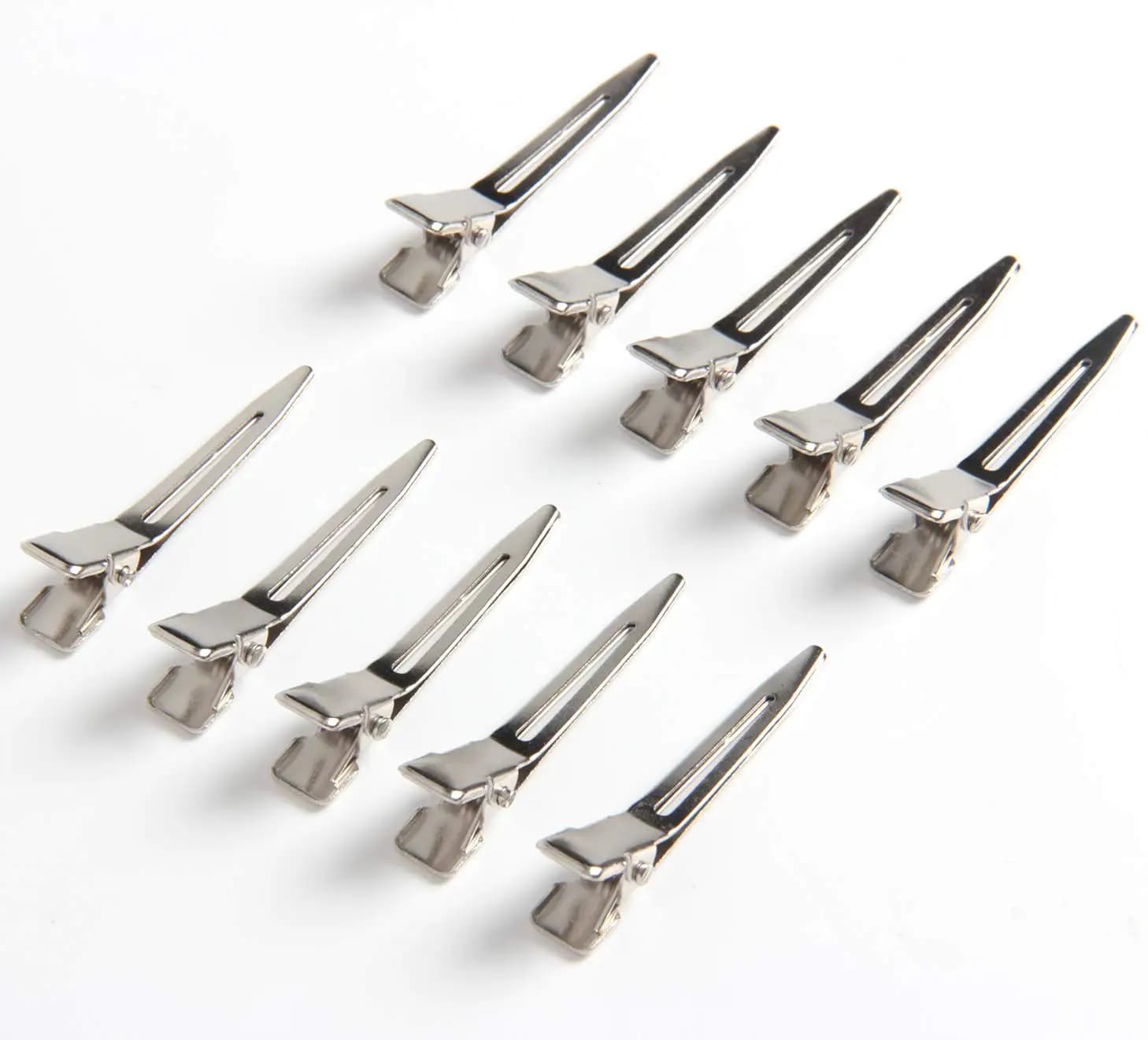 5-30 pezzi da 1,77 pollici clip a becco d'anatra con perno a punta singola, fermagli per capelli con sezione di impostazione in argento clip a coccodrillo in metallo per estensioni dei capelli