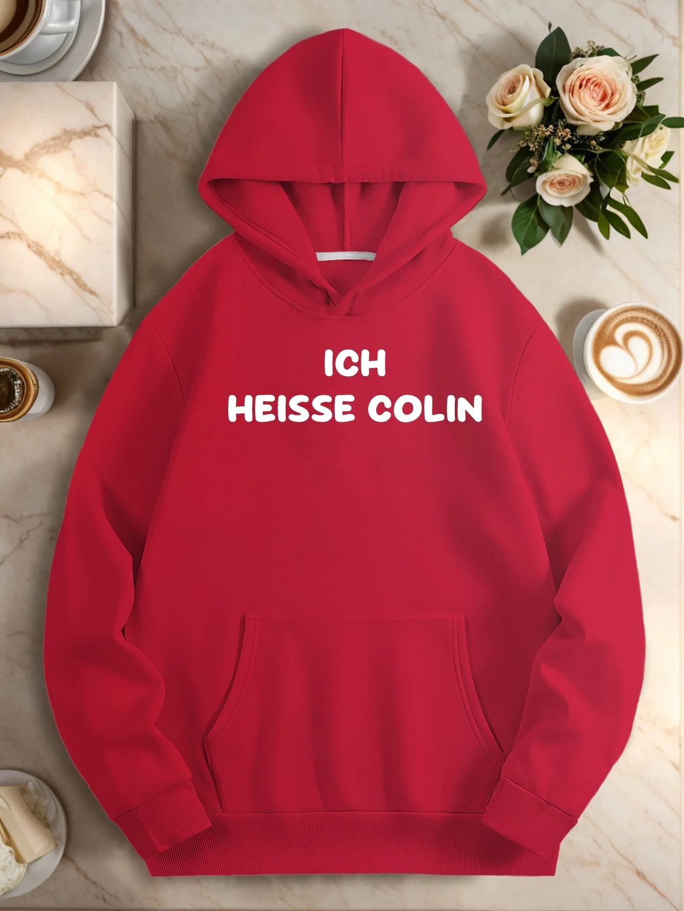Hot My Name Is Colin Felpa con cappuccio casual taglie forti da donna - Stampa geometrica verde vibrante, tasca frontale, lavabile in lavatrice, autunno