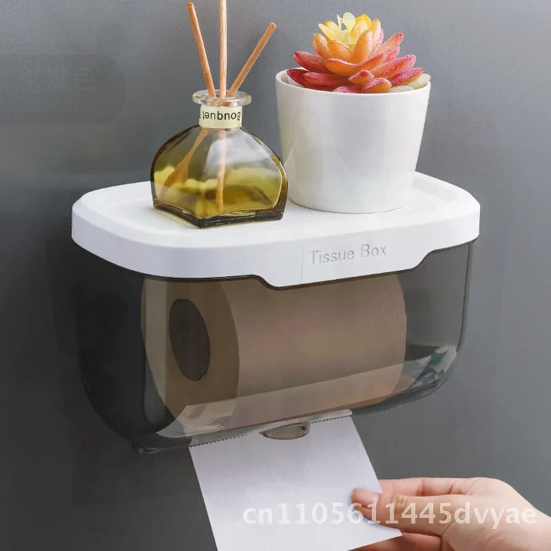Porta carta igienica impermeabile senza punzonatura, portaoggetti da appendere a parete per organizer per rotoli di carta da bagno e cucina