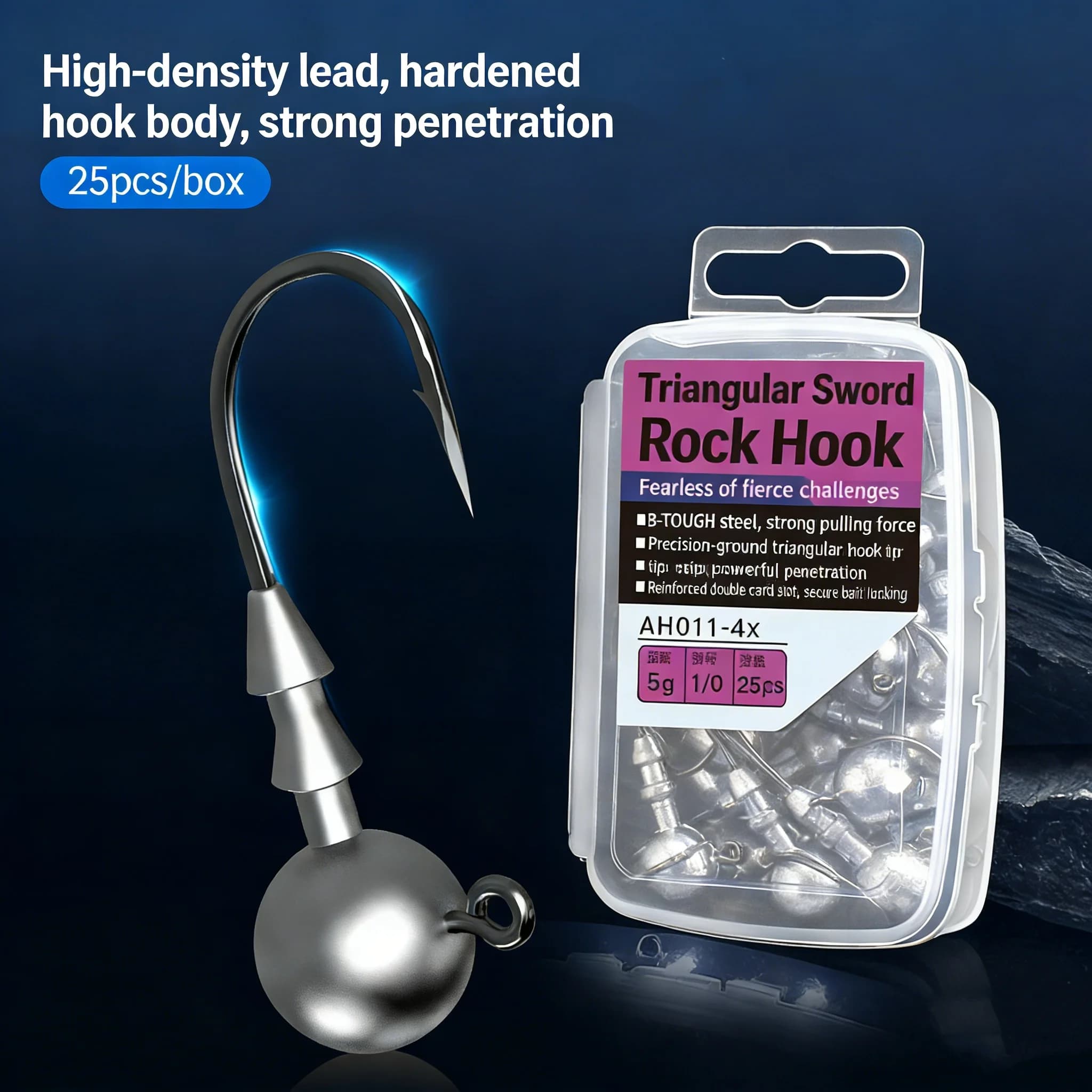 Jigging heads hooks 1G-14G 25 pcs/lot Carbon steel fishing hook for soft worm jig head hook for fishing gear with box